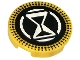 Part No: 14769pb0619 Name: Tile, Round 2 x 2 with Bottom Stud Holder with White Hourglass and Circle on Black Background with Dotted Border Pattern Part No: 14769pb0619 Name: Tile, Round 2 x 2 with Bottom Stud Holder with White Hourglass and Circle on Black Background with Dotted Border Pattern