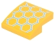 Part No: 15068pb100  Name: Slope, Curved 2 x 2 x 2/3 with Yellow, Medium Azure and White Honeycomb Pattern (Sticker) - Set 41234