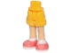 Part No: 1826cc00pb002  Name: Mini Doll Hips and Shorts with Molded Medium Tan Legs and Printed Coral Shoes with White Laces, Soles and Socks Pattern - Thin Hinge