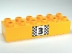 Part No: 2300pb011  Name: Duplo, Brick 2 x 6 with Number 3 and Black and White Checkered Pattern
