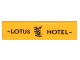 Part No: 2431pb815  Name: Tile 1 x 4 with Black 'LOTUS HOTEL' and Calligraphy Character Pattern (Sticker) - Set 80036
