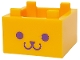 Part No: 2821pb02  Name: Container, Box 2 x 2 x 1 - Top Opening with Raised Inner Bottom with Dark Purple Cat Face Pattern