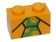 Part No: 3004pb150  Name: Brick 1 x 2 with Black Lines and Bright Green Tie with Skulls Pattern (BrickHeadz The Joker Chest)