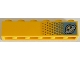 Part No: 3009pb271R  Name: Brick 1 x 6 with Medium Azure Gradient Dots, Gold Hourglass and Classic Space Logo Pattern Model Right Side (Sticker) - Set 71475