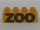 Lot ID: 185494403  Part No: 3011pb017  Name: Duplo, Brick 2 x 4 with Brown 'ZOO' Pattern