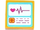 Lot ID: 303220726  Part No: 3068pb0913  Name: Tile 2 x 2 with Screens with Heart, Heart Monitor Graph and Animal Paw Pattern (Sticker) - Set 41085