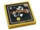 Part No: 3068pb1927  Name: Tile 2 x 2 with Reddish Brown Picture with Minifigure with White Head and Orange Beard Pattern (Sticker) - Set 76388