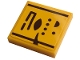 Part No: 3068pb2257  Name: Tile 2 x 2 with Dark Brown Hieroglyphs, Lines and 5 Dots Pattern (Sticker) - Set 77013