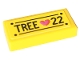 Part No: 3069pb1022  Name: Tile 1 x 2 with Lines, Rivets, 'TREE 22', and Heart Pattern (Sticker) - Set 41707