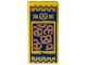 Part No: 3069pb1446  Name: Tile 1 x 2 with Medium Nougat Pretzels in Dark Blue and Gold Pretzel Pack Pattern
