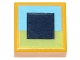 Part No: 3070pb353  Name: Tile 1 x 1 with Black Square on Medium Azure and Lime Background Pattern (Minecraft Big Beak Eye)