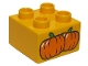 Part No: 3437pb076  Name: Duplo, Brick 2 x 2 with Pumpkins Pattern