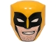 Part No: 3524pb03  Name: Large Figure Face with Brow and Nose Detail, 2 x 2 Round Brick Attachment with Black Mask with White Eyes over Light Nougat Face Pattern (Wolverine)
