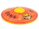 Part No: 3961pb14  Name: Dish 8 x 8 Inverted (Radar) - Solid Studs with Tiger Heads, Black Chinese Logogram '喜迎新春' and '闔家囿圓' (Welcome New Year and Family Reunion), and Gold Trim on Red Background Pattern
