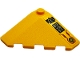 Part No: 43708pb06R  Name: Wedge 4 x 4 (Slope 18 Corner) with Gold Circle, Exclamation Mark in Danger Triangle and Ninjago Logogram 'DANGER' on Black Background Pattern Model Right Side (Sticker) - Set 71833