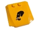 Part No: 45677pb173  Name: Wedge 4 x 4 x 2/3 Triple Curved with Black Elephant Head Profile with White Eye and Tusk Pattern