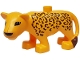 Part No: 53920c01pb02 Name: Duplo Cat, Large, Adult Female (Leopard) with Black Nose and Eyes Almond Shaped, Reddish Brown Tail End and Spots Pattern Part No: 53920c01pb02 Name: Duplo Cat, Large, Adult Female (Leopard) with Black Nose and Eyes Almond Shaped, Reddish Brown Tail End and Spots Pattern