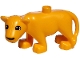 Part No: 53920c01pb03  Name: Duplo Cat, Large, Adult Female (Lioness) with Black Nose and Eyes Semicircular Pattern