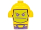 Part No: 5465pb01  Name: Minifigure, Head, Modified Robot with Shoulder Pads with Lime Screen Face, Dark Purple Eyes, Mouth and Armor Plates on Back Pattern