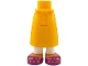Part No: 59595c00pb34  Name: Mini Doll Hips and Skirt Long with Molded White Legs and Printed Medium Nougat Feet and Magenta Shoes Pattern - Thick Hinge