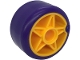 Lego part: Wheel 24 x 15 with Pin Hole with Molded Dark Purple Hard Plastic Tire Pattern