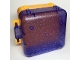 Lot ID: 364970866  Part No: 64454c01  Name: Container, Box 3 x 8 x 6 2/3 with Glitter Trans-Purple Front (64454 / 64462)