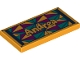Part No: 87079pb0599  Name: Tile 2 x 4 with 'Andrea' and Beach Towel Pattern