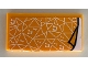 Part No: 87079pb0957  Name: Tile 2 x 4 with Bright Light Orange Blanket with White Triangles and Musical Notes Pattern (Sticker) - Set 41340