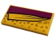 Part No: 87079pb1125  Name: Tile 2 x 4 with Blanket with Gold Triangles, Magenta Bedsheet Pattern (Sticker) - Set 41449