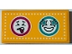 Part No: 87079pb1134  Name: Tile 2 x 4 with Grimacing Face, Happy Face, Magenta and Dark Turquoise Circles and White Dots on Bright Light Orange Background Pattern (Sticker) - Set 41368