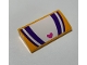Part No: 88930pb106  Name: Slope, Curved 2 x 4 x 2/3 with Bottom Tubes with Dark Purple and White Stripes and Heart Pattern (Sticker) - Set 41320