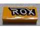 Part No: 88930pb140a  Name: Slope, Curved 2 x 4 x 2/3 with Bottom Tubes with Black and White 'ROX' Pattern Side A (Sticker) - Set 76067