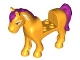 Part No: 93083c01pb14  Name: Horse with 2 x 2 Cutout with Magenta Mane and Tail and White Face Decorations Pattern (Firebolt)