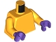 Part No: 973c098  Name: Torso Plain / Bright Light Orange Arms / Dark Purple Hands