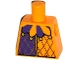 Lot ID: 377501042  Part No: 973pb1772  Name: Torso Purple and Bright Light Orange Jester Collar Pattern