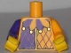 Part No: 973pb1772c01  Name: Torso Purple and Bright Light Orange Jester Collar Pattern / Bright Light Orange Arm Left / Dark Purple Arm Right / Yellow Hands