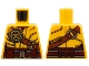 Part No: 973pb4809  Name: Torso Female, Dark Red Collar and Belt, Reddish Brown Shoulder Belt, Silver Buckles, Gold Ninjago Logogram Letter R Pattern