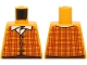 Part No: 973pb6075 Name: Torso Plaid Vest with Dark Red Lines and Gold Buttons over White Shirt with Collar, Dark Brown Pants Pattern Part No: 973pb6075 Name: Torso Plaid Vest with Dark Red Lines and Gold Buttons over White Shirt with Collar, Dark Brown Pants Pattern