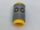 Part No: bb0756c01pb01  Name: Minifigure, Head, Modified Pencil Top with Flat Silver Ferrule and Orange Eyes Pattern