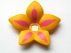 Lot ID: 290249971  Part No: clikits142pb02  Name: Clikits, Icon Accent Plastic Flower 6 x 6 x 2/3 with Dark Pink Highlights Pattern