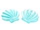 Lot ID: 381895610  Part No: 51675pb01  Name: Clikits, Icon Shell 2 x 2 with Pin with Sky Blue Highlights Pattern