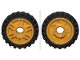 Part No: 13971c01  Name: Wheel 18mm D. x 8mm with Fake Bolts and Deep Spokes with Inner Ring with Black Tire 24mm D. x 7mm Offset Tread - Band Around Center of Tread (13971 / 61254)