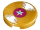 Part No: 14769pb0050 Name: Tile, Round 2 x 2 with Bottom Stud Holder with Vinyl Record with Magenta Center and Star Pattern Part No: 14769pb0050 Name: Tile, Round 2 x 2 with Bottom Stud Holder with Vinyl Record with Magenta Center and Star Pattern
