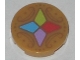Part No: 14769pb0201  Name: Tile, Round 2 x 2 with Bottom Stud Holder with 4 Crystals Pattern