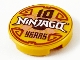 Part No: 14769pb0366  Name: Tile, Round 2 x 2 with Bottom Stud Holder with '10 NINJAGO YEARS' Pattern