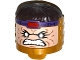 Part No: 16614pb01  Name: Minifigure, Head, Modified MODOK with Dark Brown Hair and Bared Teeth Pattern