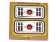 Lot ID: 257835909  Part No: 3068pb0790  Name: Tile 2 x 2 with Red Light Bars and Circles Pattern (Sticker) - Set 70505