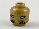 Part No: 3626cpb2130  Name: Minifigure, Head Alien with White Eyes, Dark Tan Markings on Forehead, and Pearl Dark Gray Breathing Ports Pattern - Hollow Stud