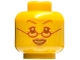 Part No: 3626cpb2879  Name: Minifigure, Head Female, Copper Eyebrows, Reddish Brown Eyes, Lips, Glasses, Open Smile Pattern - Hollow Stud