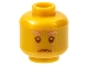 Part No: 3626pb2806  Name: Minifigure, Head Copper Eyebrows and Wrinkles, Reddish Brown Eyes and Mouth Pattern